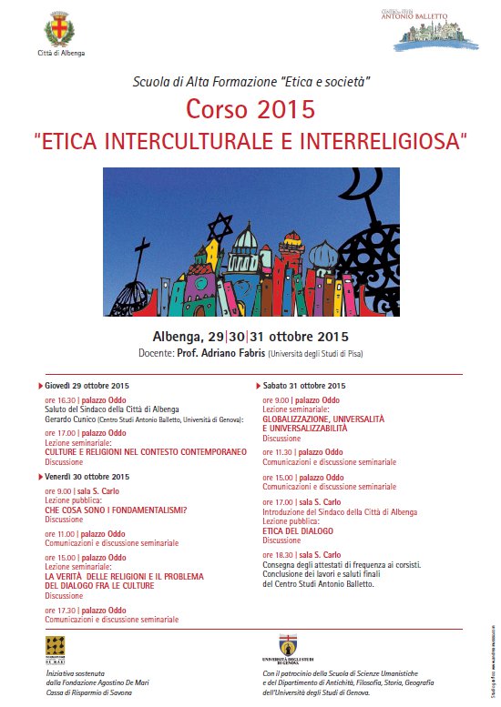 Corso: Etica interculturale e interreligiosa foto 